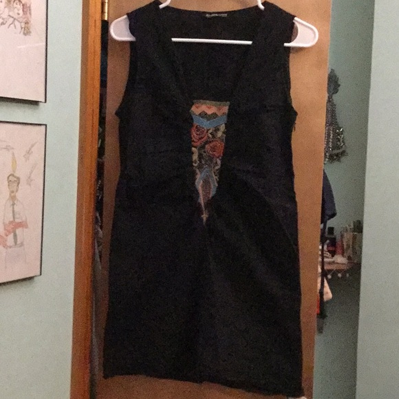 VTG Y2K Patrizia Pepe Firenze Embroidered Mini Dress - Picture 1 of 11